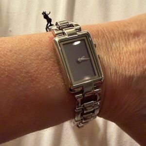 DKNY Vintage Silver Watch Rectangular Face in Original Box